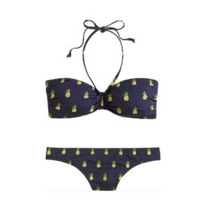 J.Crew🍍Mini Pineapple Bandeau Top & Bikini Bottom